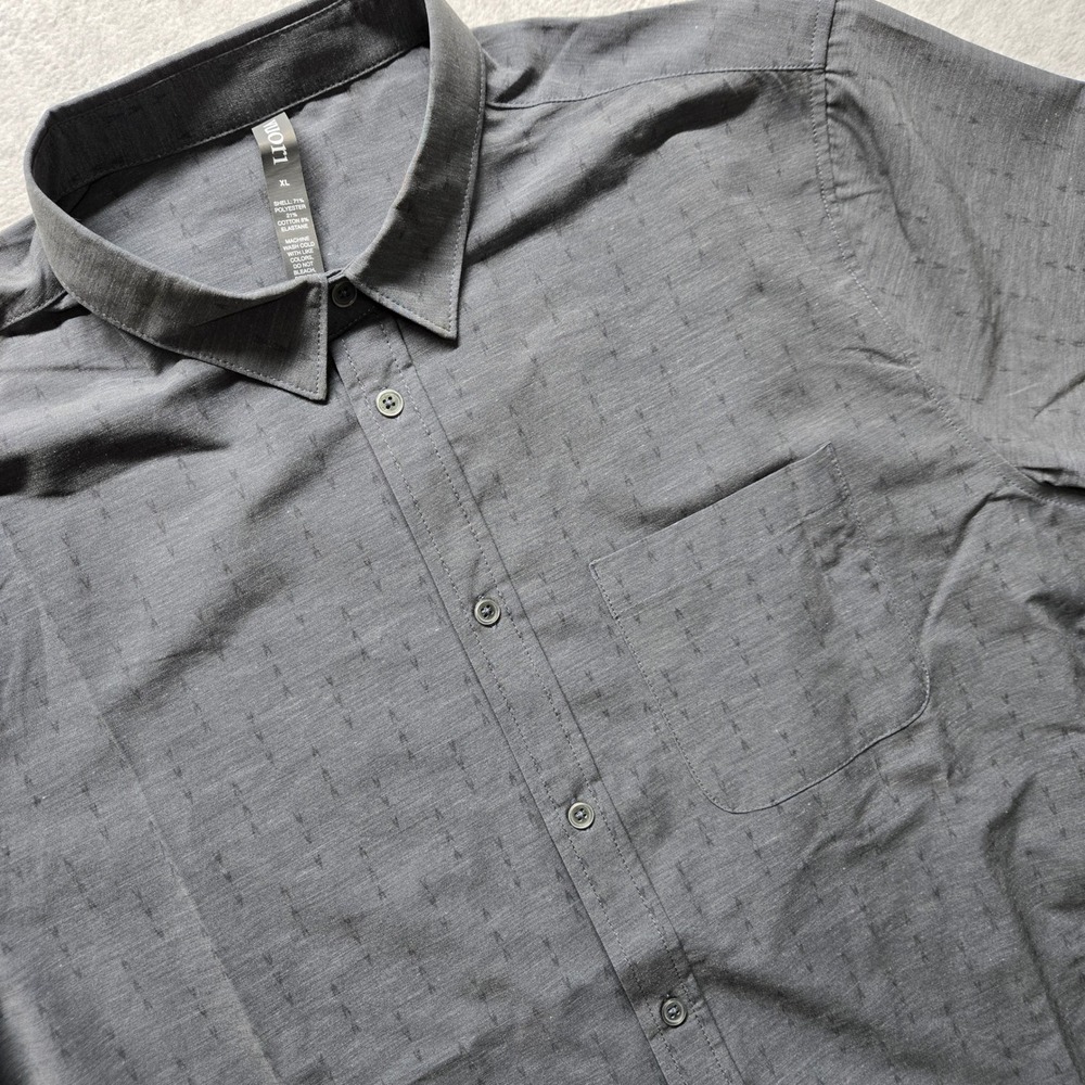 Vuori Mens S/S Bridge Button Down Shirt Charcoal Arrows V184 XL NWT
